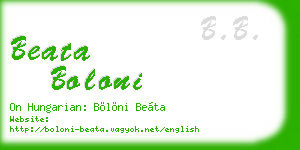 beata boloni business card
