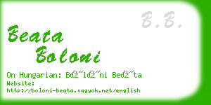 beata boloni business card